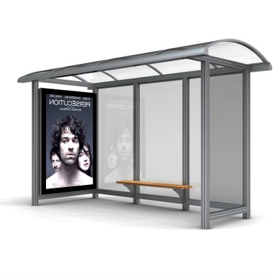 high quality customize stainless steel bus stop/shelters advertising light box solar