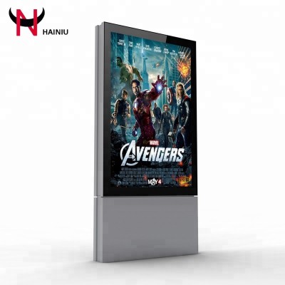 Static/scrolling Double Side Poster floor stand Screen Metal Frame Simple advertising light Boxes/ billboard outdoor